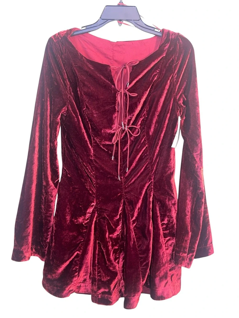 NWT- Free People Linney velvet mini dress. Size small? See measurements below. - Picture 5 of 12